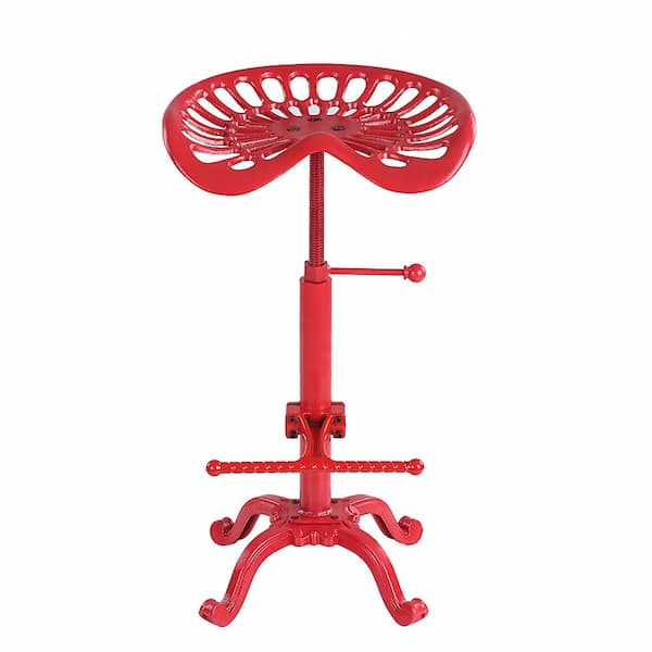 Tabouret vintage en fer avec assise ergonomique réglable et repose pieds
