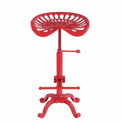 Tabouret vintage en fer avec assise ergonomique réglable et repose pieds
