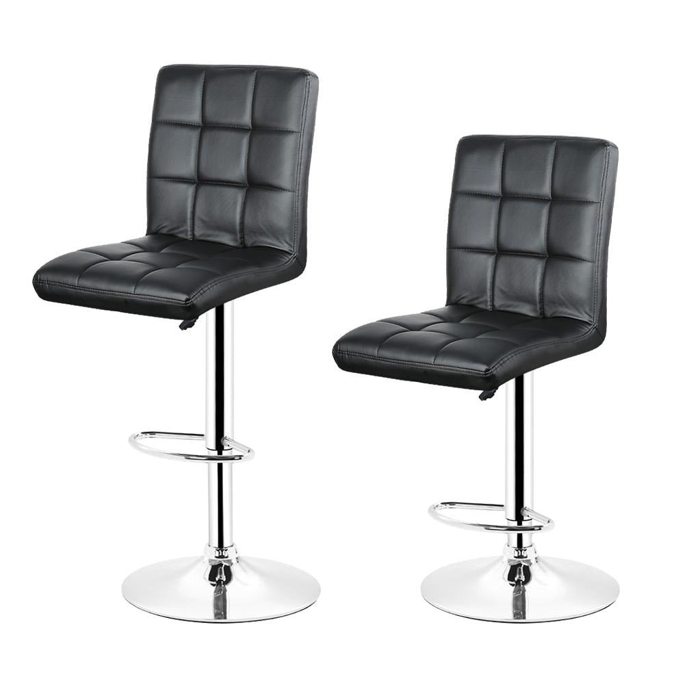 Chaise de bar moderne similicuir rembourré tournante avec pied central en inox