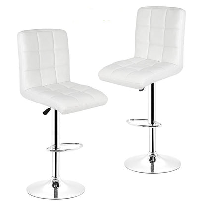 Chaise de bar moderne similicuir rembourré tournante avec pied central en inox
