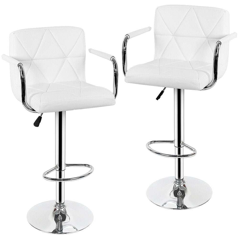 Chaise de bar design avec assise surpiquée et cadre en inox