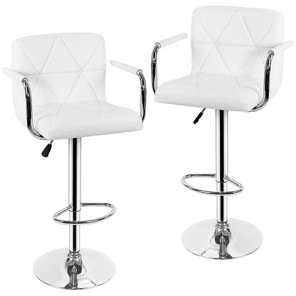 Chaise de bar design avec assise surpiquée et cadre en inox