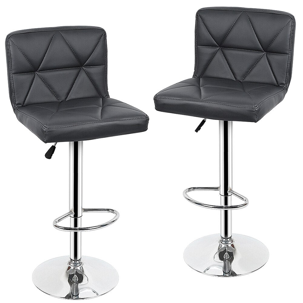 Chaise de bar design avec assise surpiquée et cadre en inox