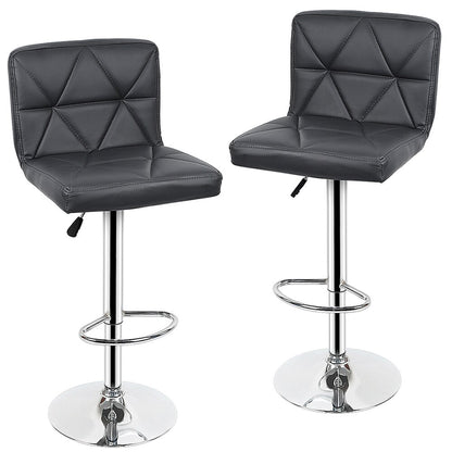 Chaise de bar design avec assise surpiquée et cadre en inox