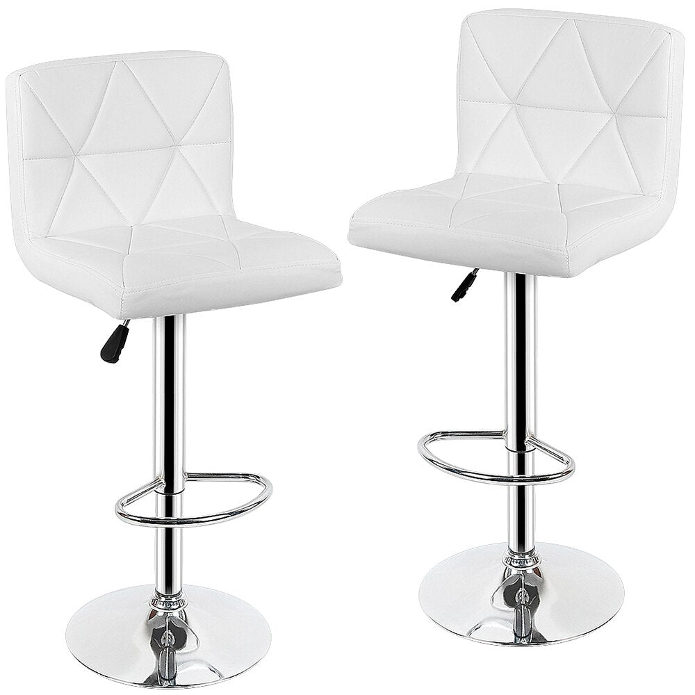 Chaise de bar design avec assise surpiquée et cadre en inox