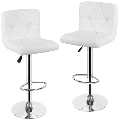 Chaise de bar design avec assise surpiquée et cadre en inox