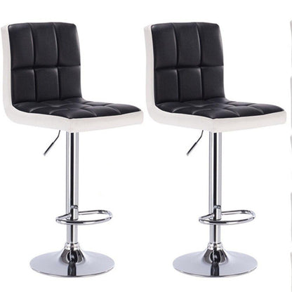 chaise de bar reglable similicuir noir et blanc