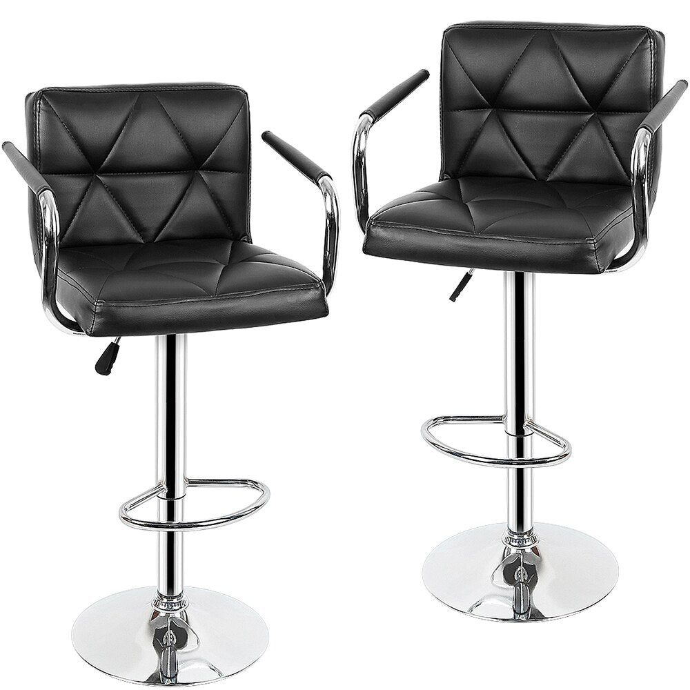 Chaise de bar design avec assise surpiquée et cadre en inox