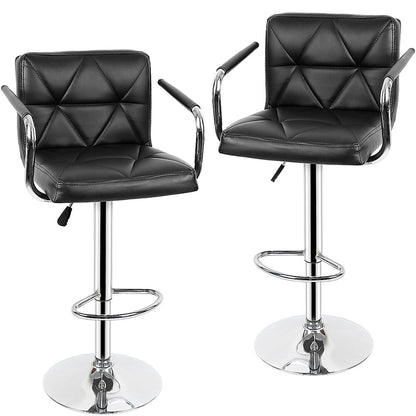 Chaise de bar design avec assise surpiquée et cadre en inox
