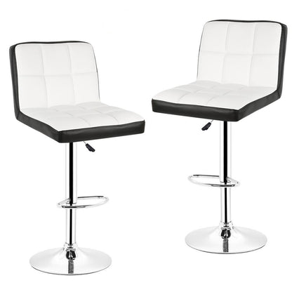 chaise de bar reglable similicuir blanc et noir