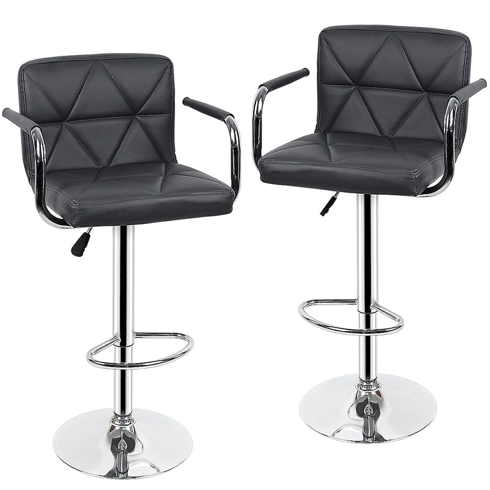 Chaise de bar design avec assise surpiquée et cadre en inox