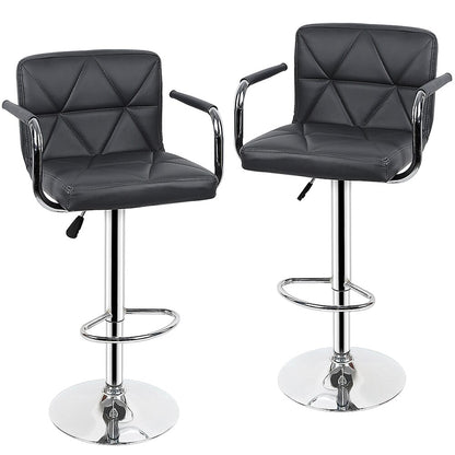 Chaise de bar design avec assise surpiquée et cadre en inox