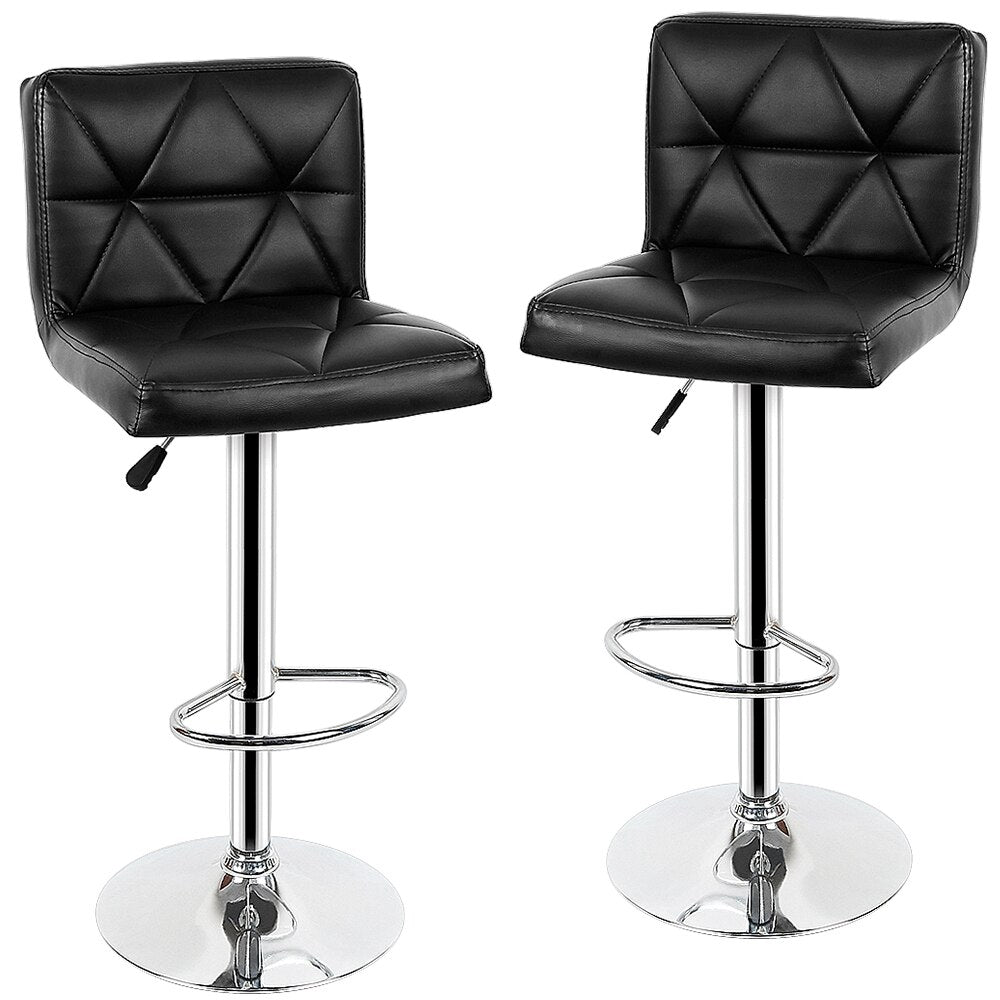 Chaise de bar design avec assise surpiquée et cadre en inox