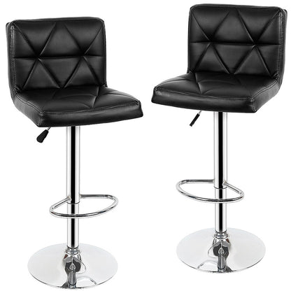 Chaise de bar design avec assise surpiquée et cadre en inox