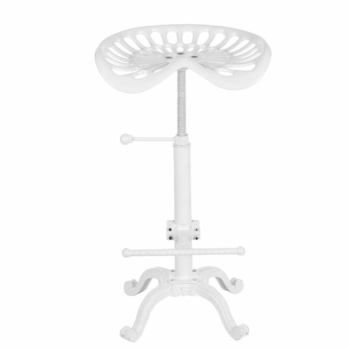 Tabouret vintage en fer avec assise ergonomique réglable et repose pieds