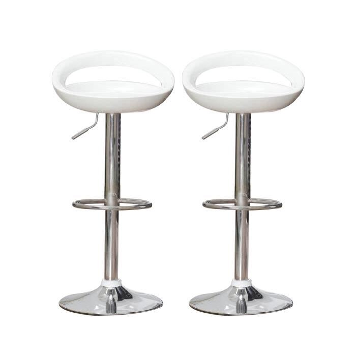 Tabouret de bar pivotant réglable plastique brillant  (lot de 2)