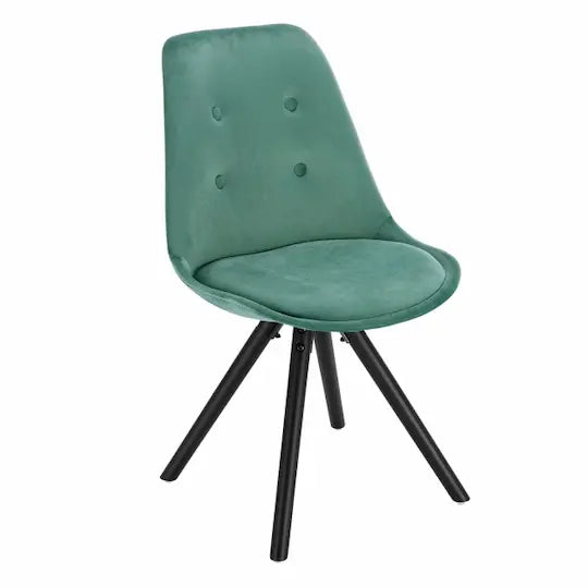 Chaise scandinave en velours et bois noir