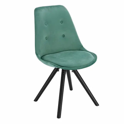 Chaise scandinave en velours et bois noir