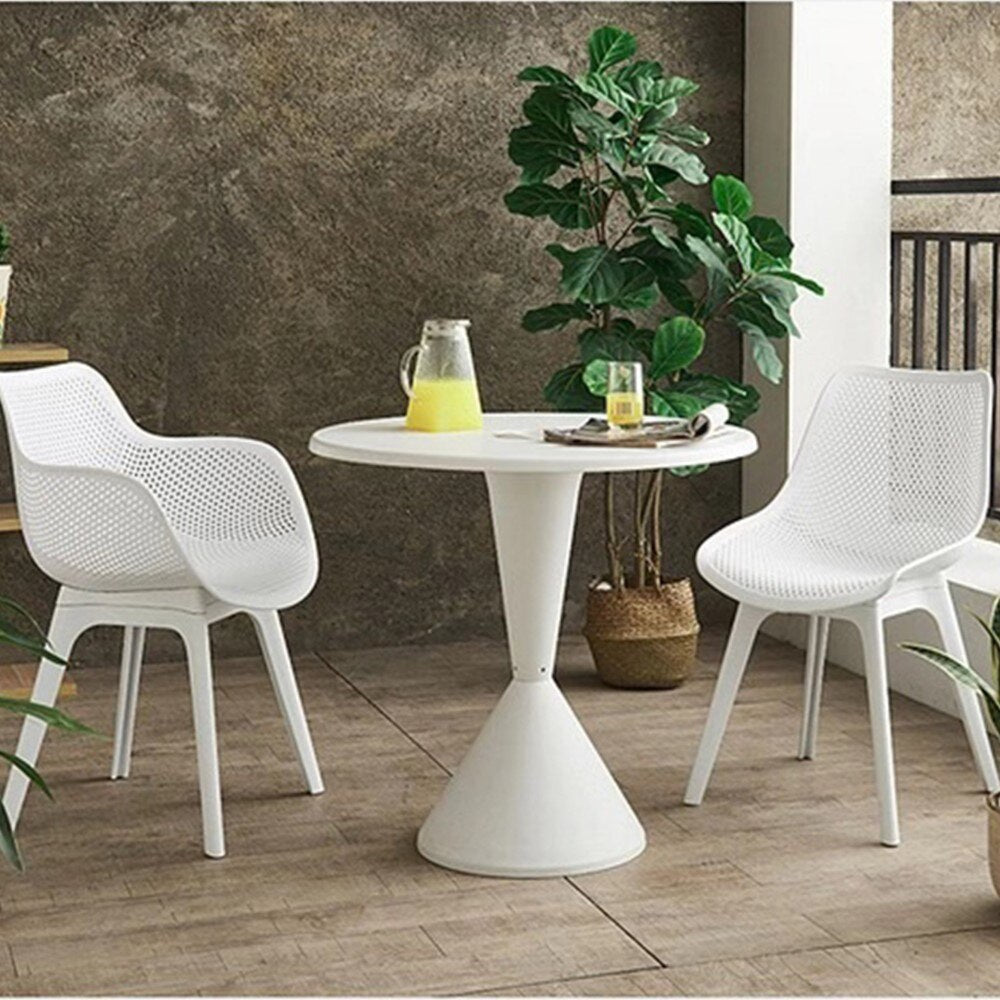 Chaise design blanche de style nordique en plastique effet nids d'abeilles