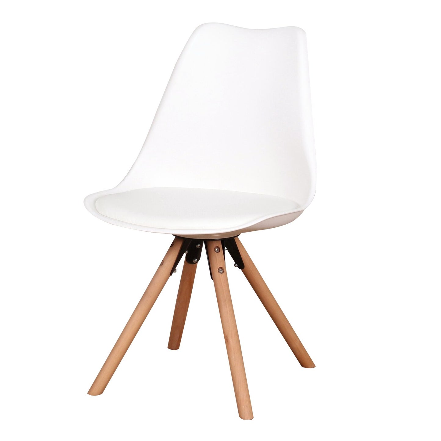 Chaise scandinave assise confort pieds pyramide (lot de 4)