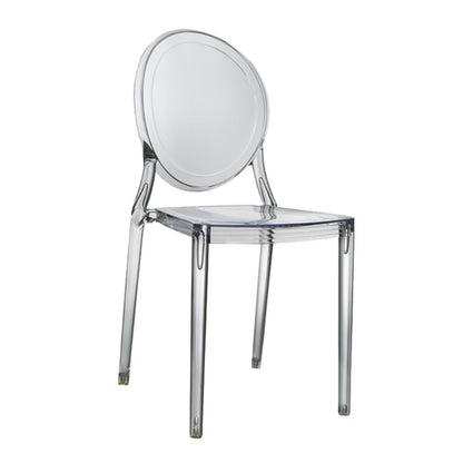 Chaise médaillon design à structure minimaliste