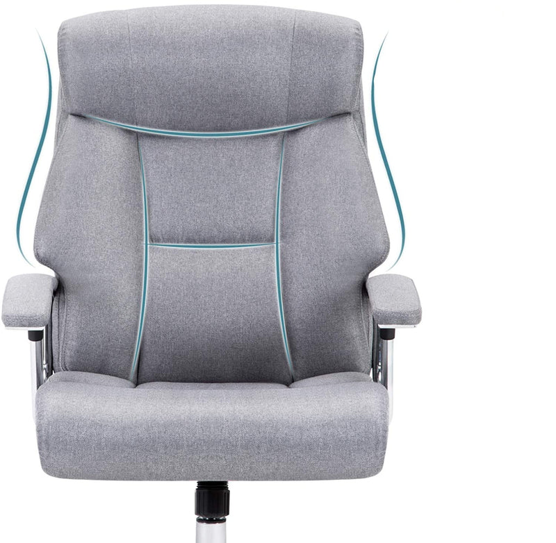 Chaise de bureau ergonomique en tissu gris chiné