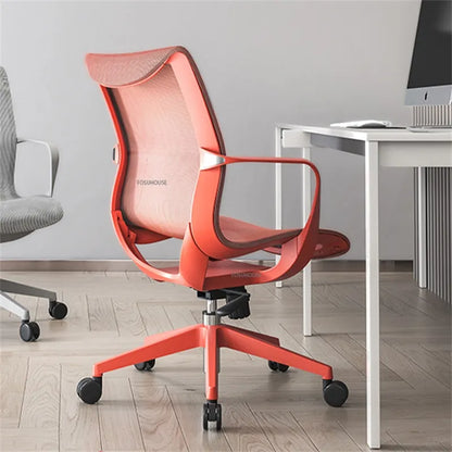 Chaise de bureau ergonomique ajustable avec accoudoirs et assise textilène