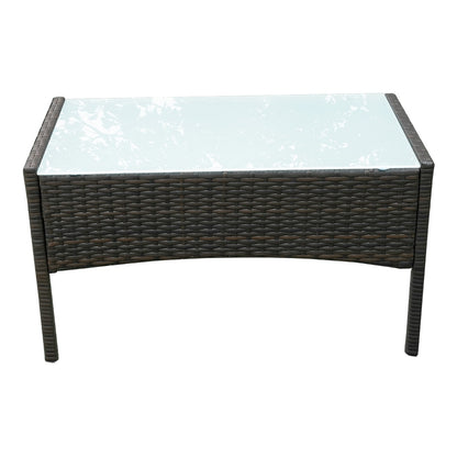 Chaise design en rotin  (lot de 3) avec table basse
