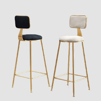 Copie de Chaise de bar en metal doré et assise en velours noir