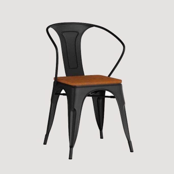 Chaise design industrielle en métal noir