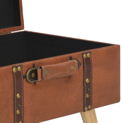 Banc scandinave original avec coffre de rangement style valise