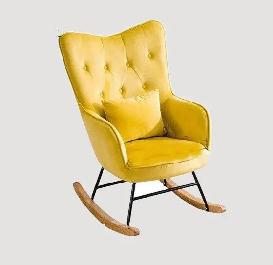 Chaise à bascule Moderne de style fauteuil avec assise confort capitonnée en velours