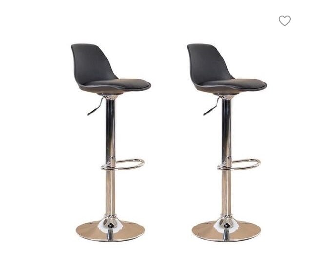 Chaise de bar avec assise rembourrée et pied en métal (lot de 2)