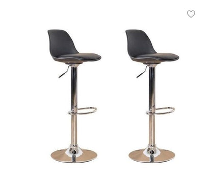 Chaise de bar avec assise rembourrée et pied en métal (lot de 2)