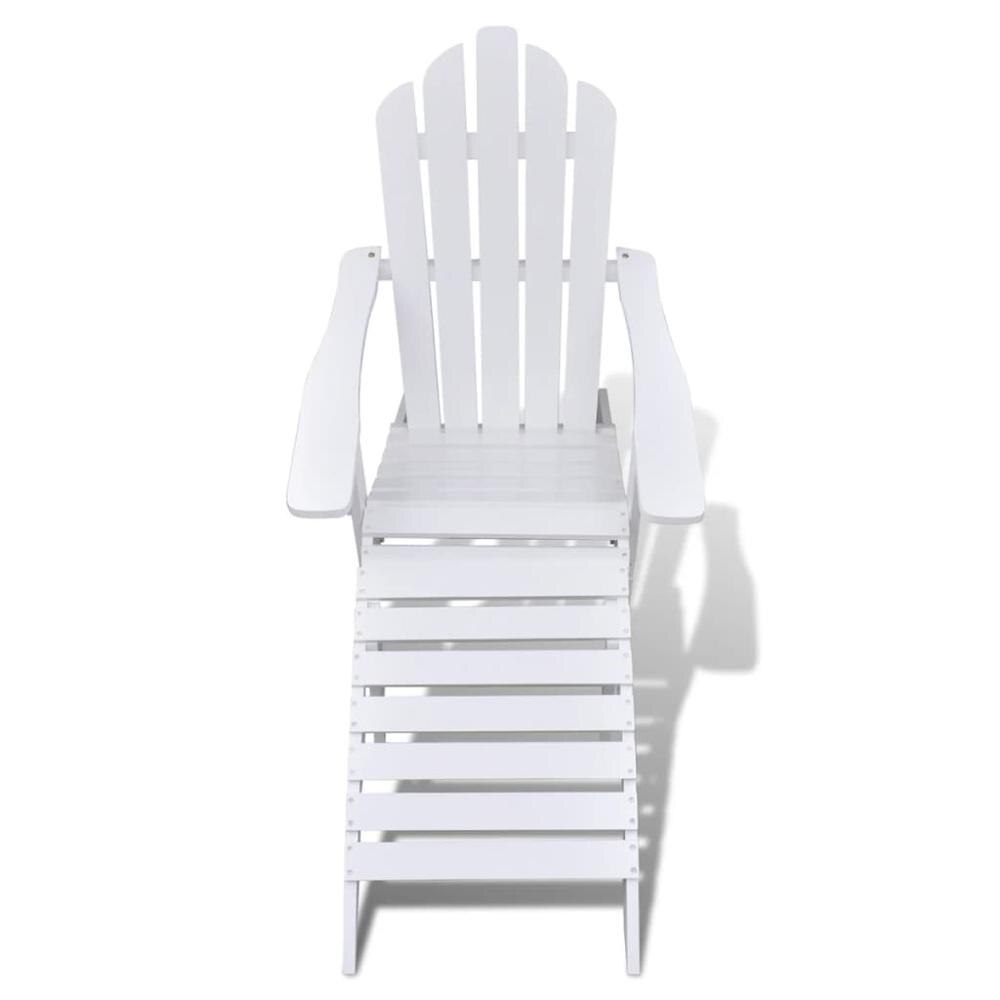 Chaise longue en bois blanc avec accoudoirs