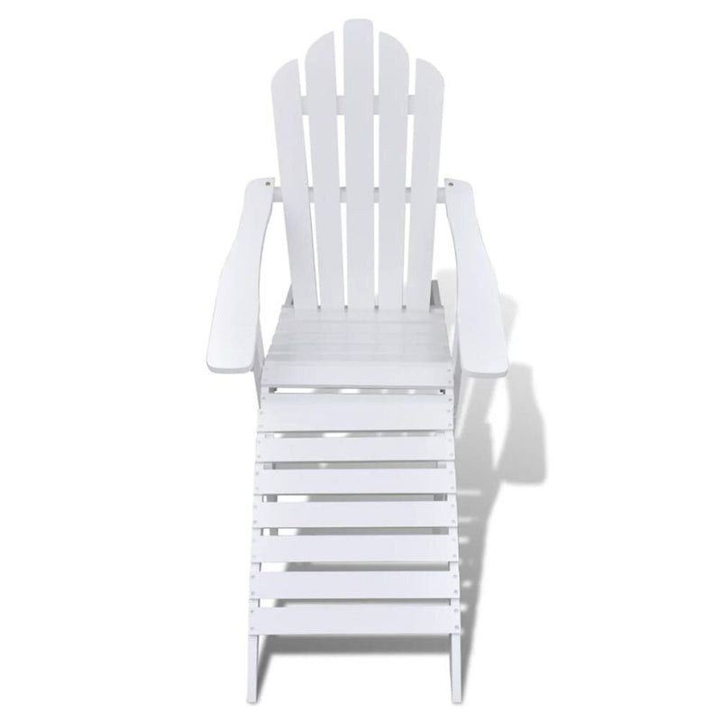 Chaise longue en bois blanc avec accoudoirs