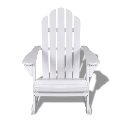 Chaise à bascule en bois blanc avec accoudoirs