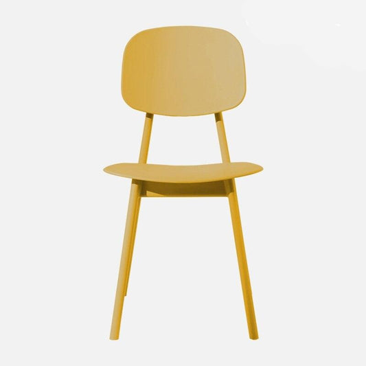 Chaise moderne en plastique épais avec dossier étroit pour salle à manger – Jaune