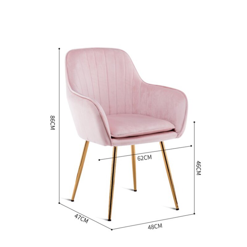 Chaise design de style scandinave en velours et métal