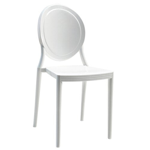 Chaise médaillon design à structure minimaliste