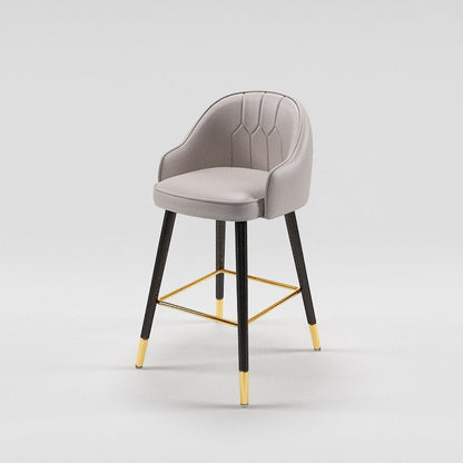 Tabouret de bar design de style nordique en cuir et metal