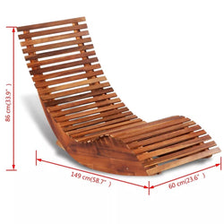 Chaise longue design à courbure ergonomique en bois d’accacia