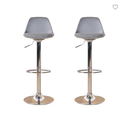 Chaise de bar avec assise rembourrée et pied en métal (lot de 2)