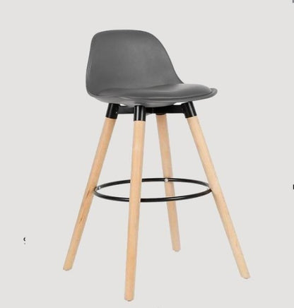 Chaise de bar scandinave avec assise rembourrée et repose pieds par lot de 2
