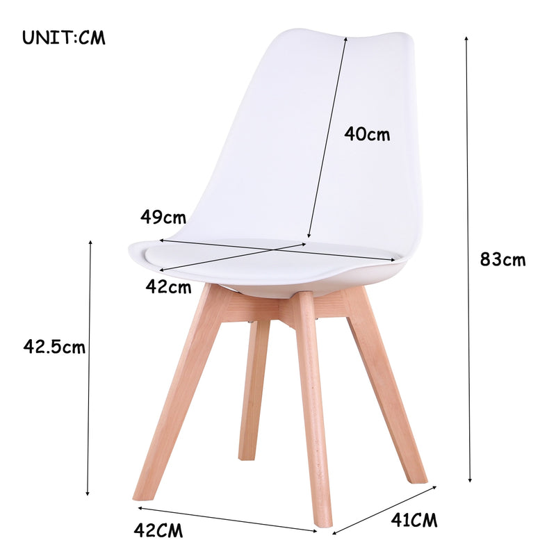 Chaise scandinave pieds en bois clair et assise résine (lot de 6)
