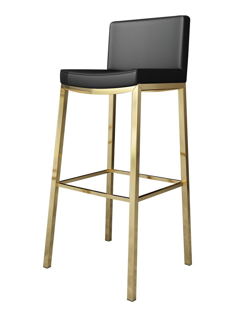 chaise de bar design noir et or 