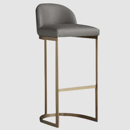 Chaise de bar design en métal doré et dossier arrondi hauteur 75cm
