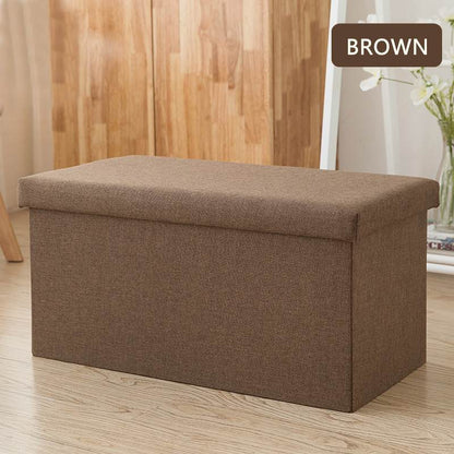 Banc de rangement en tissu chiné avec couvercle
