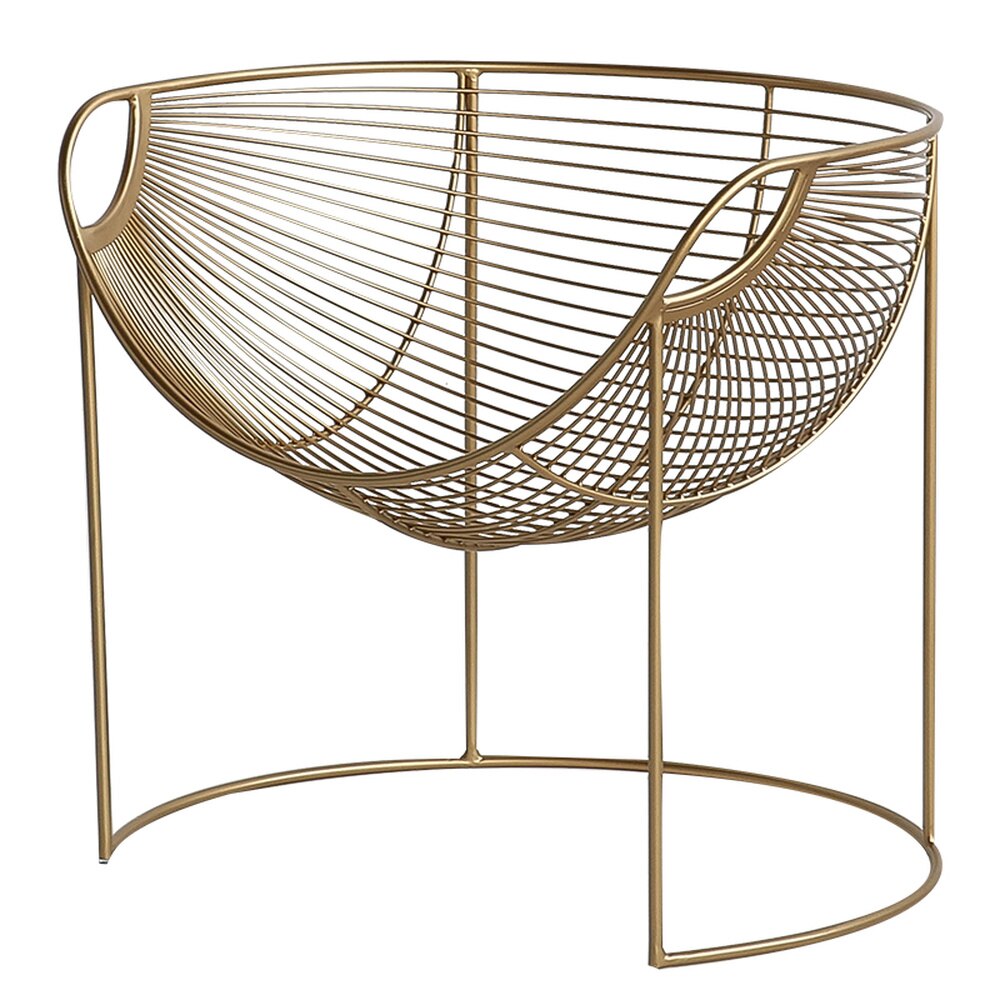 Chaise design en acier doré avec assise style hamac