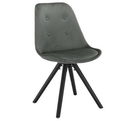 Chaise scandinave en velours et bois noir
